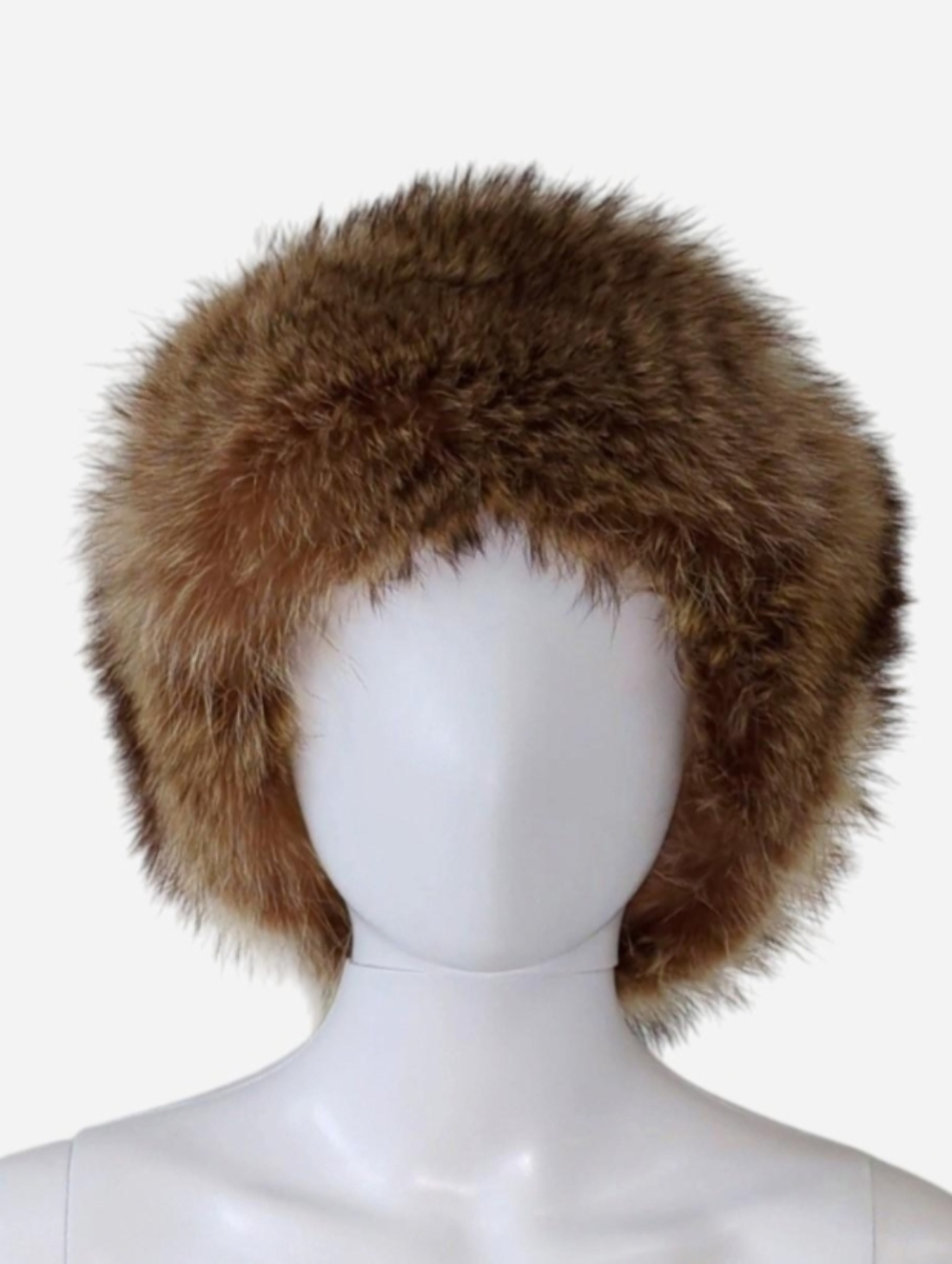 Vintage ushanka aviator trapper hat leather and fur